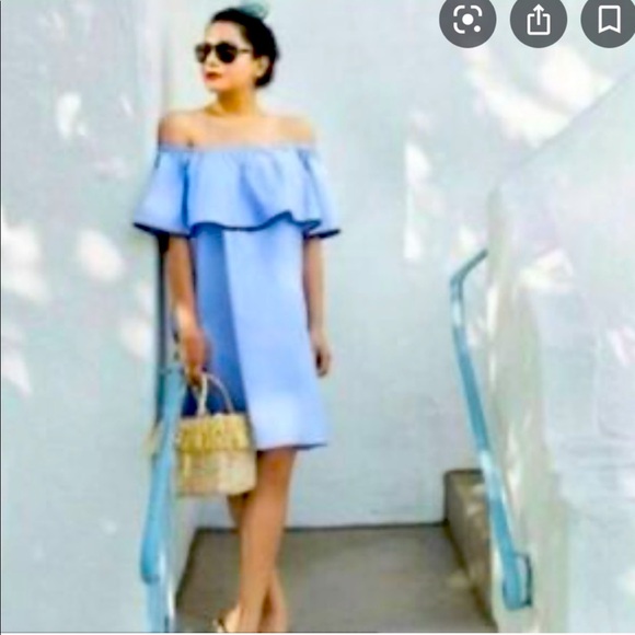 J. Crew Dresses & Skirts - ☀️SALE☀️ J. Crew Off Shoulder Blue Dress